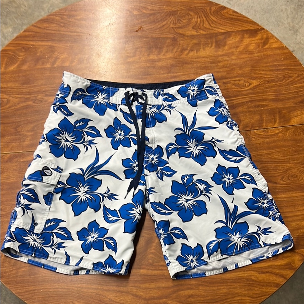 Kirra Blue and White Floral Board Shorts